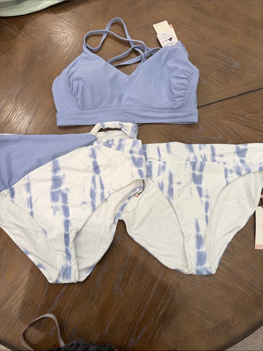 Women’s Light Blue & Tie-Dye Bikini